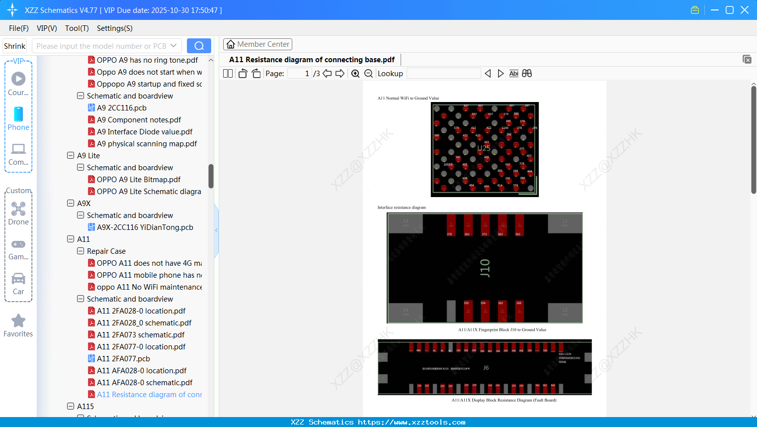 OPPO A11 Resistance Diagram Of Connecting Base